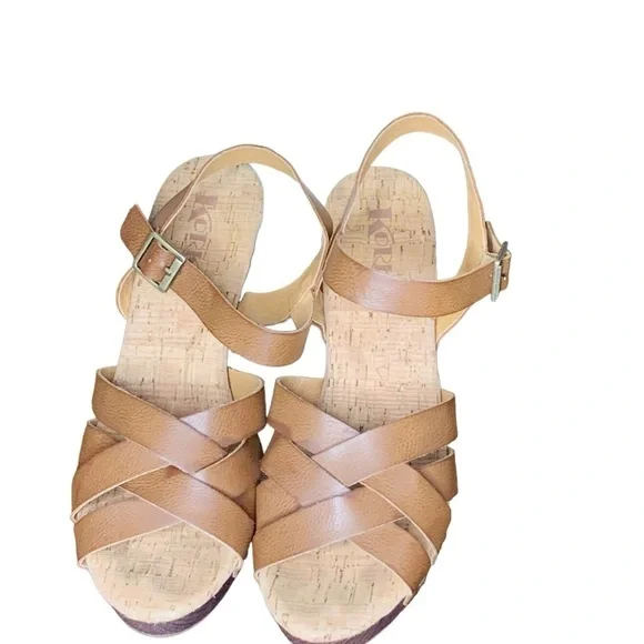 Korks- Naomi dark brown sandals. Size 10 - Picture 5 of 9